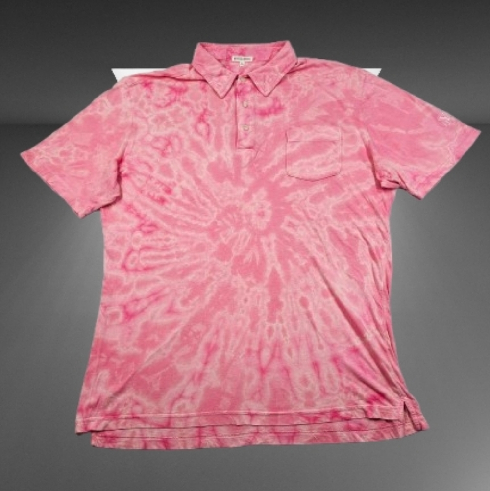 Peter Millar‎ Pink Spiral Tie-Dye Polo Golf Shirt